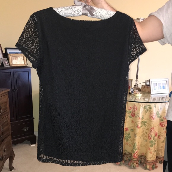 ANN TAYLOR Black Lace Top - Picture 4 of 4